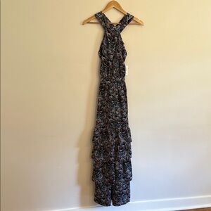 Outerknown Floral Maxi Dress - Black and Blue